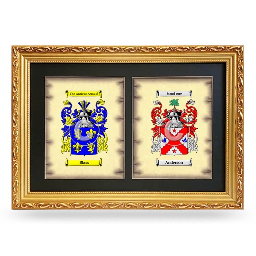 Double Coat of Arms Framed - Gold