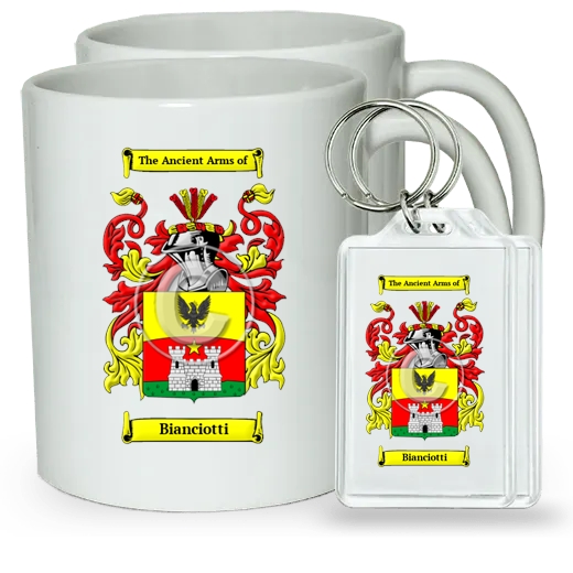 Bianciotti Pair of Coffee Mugs and Pair of Keychains