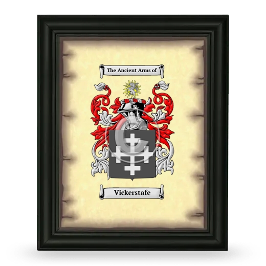 Vickerstafe Coat of Arms Framed - Black