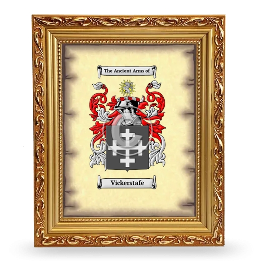 Vickerstafe Coat of Arms Framed - Gold