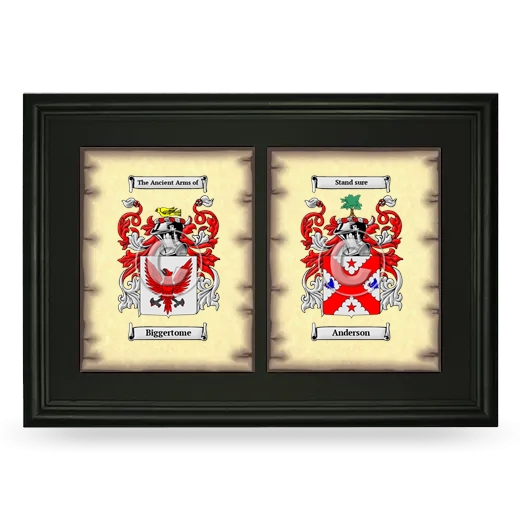 Double Coat of Arms Framed - Black