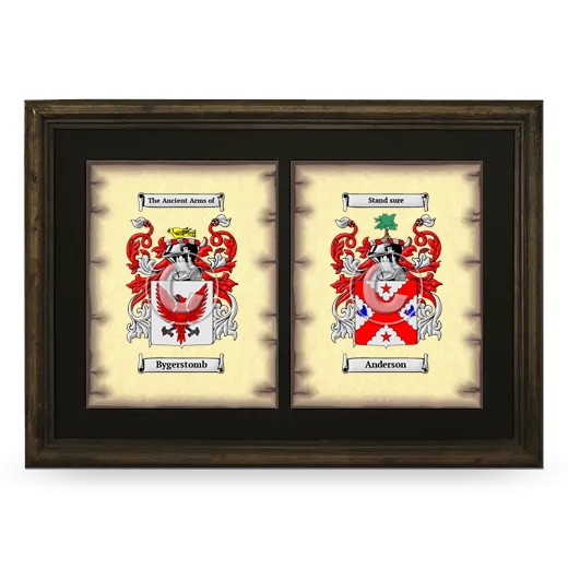 Double Coat of Arms Framed - Brown