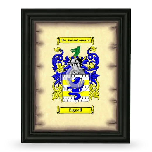 Bignall Coat of Arms Framed - Black