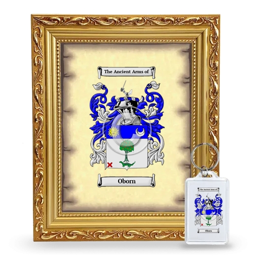 Oborn Framed Coat of Arms and Keychain - Gold