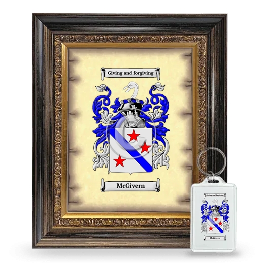 McGivern Framed Coat of Arms and Keychain - Heirloom