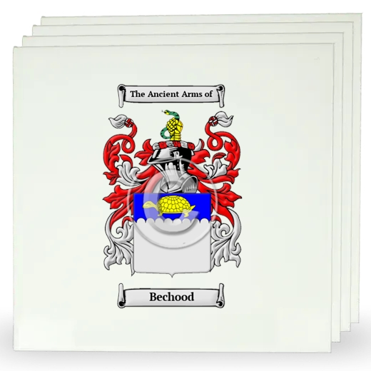 Bechood Set of Four Large Tiles with Coat of Arms