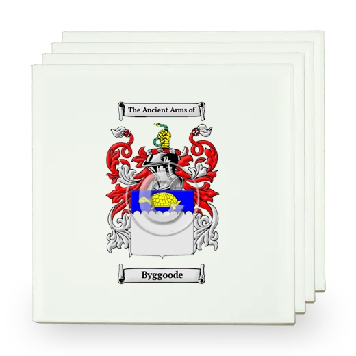 Byggoode Set of Four Small Tiles with Coat of Arms