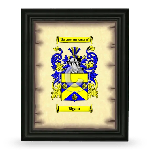 Bigaut Coat of Arms Framed - Black