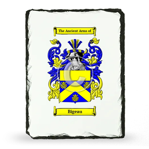 Bigeau Coat of Arms Slate