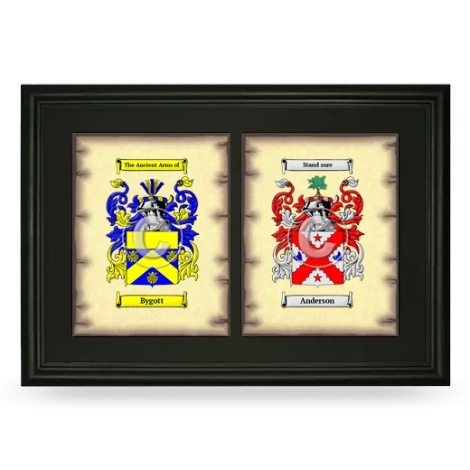 Double Coat of Arms Framed - Black