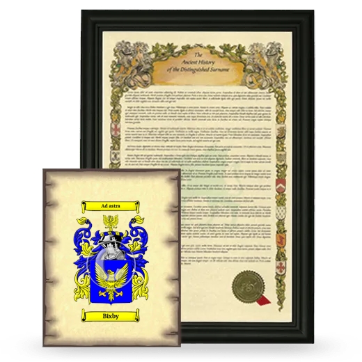Bixby Framed History and Coat of Arms Print - Black