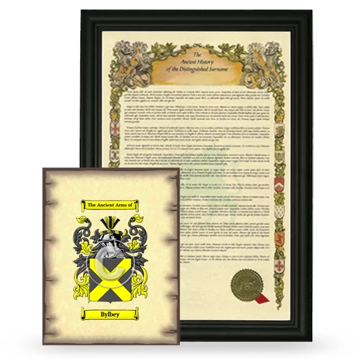 Bylbey Framed History and Coat of Arms Print - Black