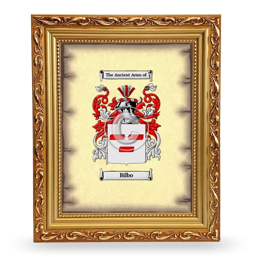 Bilbo Coat of Arms Framed - Gold