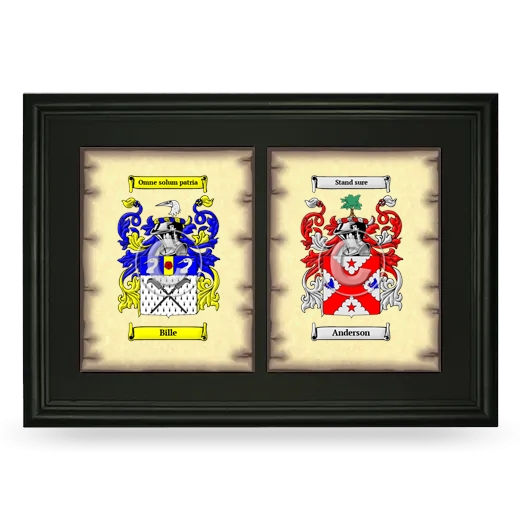 Double Coat of Arms Framed - Black