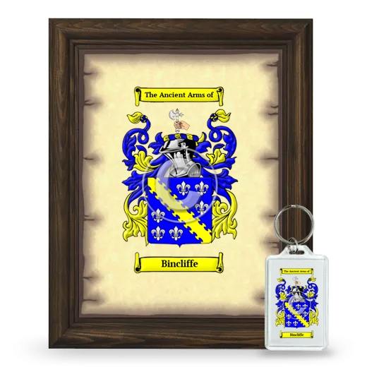 Bincliffe Framed Coat of Arms and Keychain - Brown