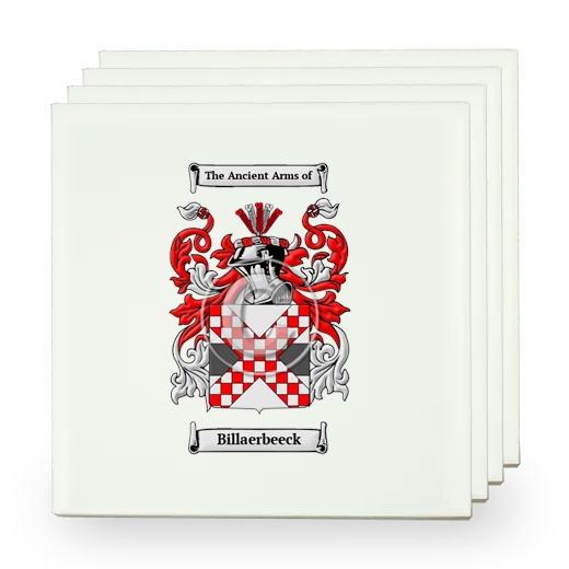 Billaerbeeck Set of Four Small Tiles with Coat of Arms