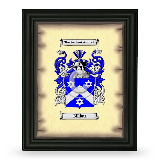 Billiau Coat of Arms Framed - Black