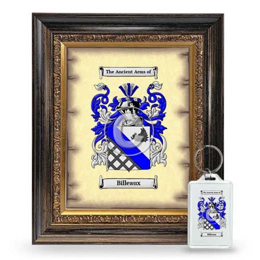 Billeaux Framed Coat of Arms and Keychain - Heirloom