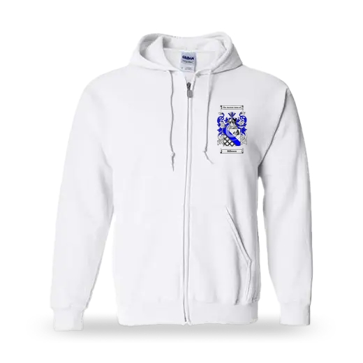 Billeaux Unisex Coat of Arms Zip Sweatshirt - White