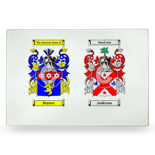 Double Coat of Arms Glass Cutting Board