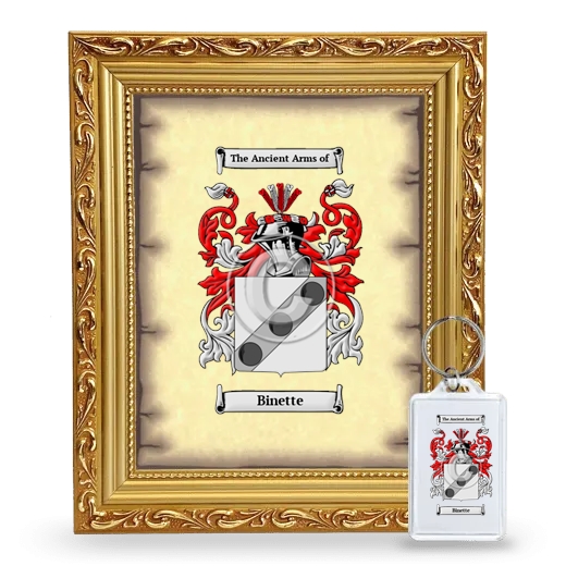 Binette Framed Coat of Arms and Keychain - Gold