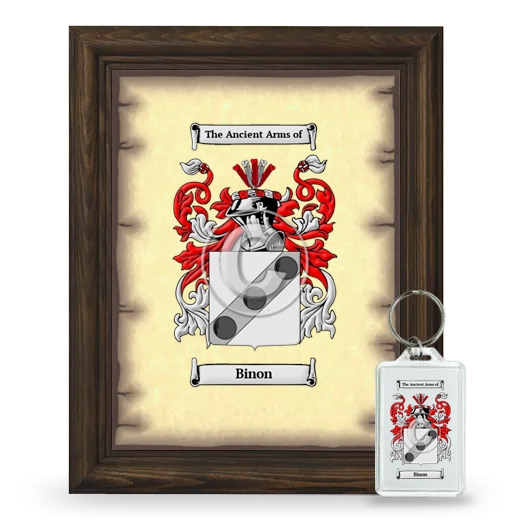 Binon Framed Coat of Arms and Keychain - Brown