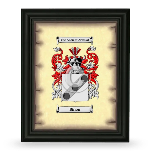 Binon Coat of Arms Framed - Black