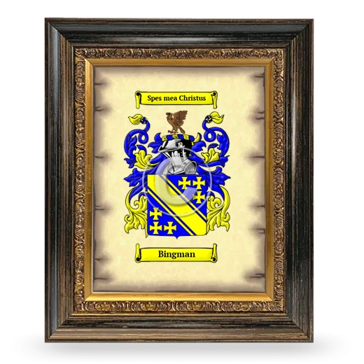 Bingman Coat of Arms Framed - Heirloom