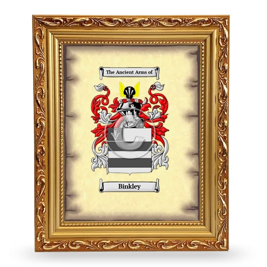 Binkley Coat of Arms Framed - Gold