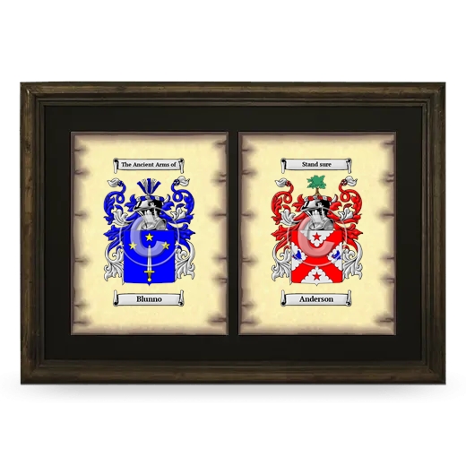 Double Coat of Arms Framed - Brown