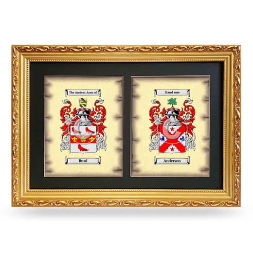 Double Coat of Arms Framed - Gold