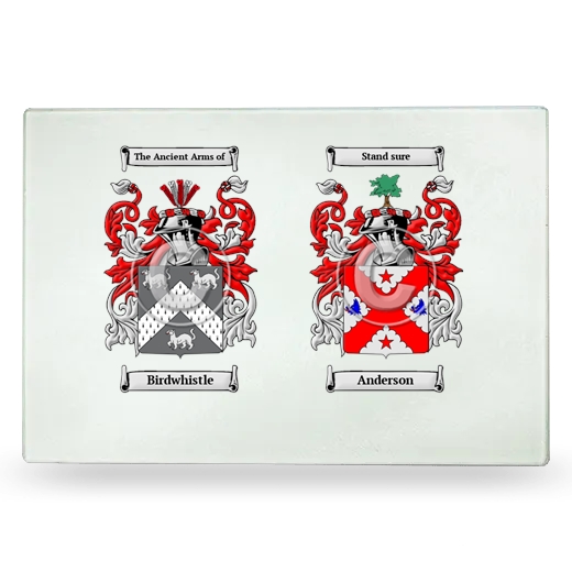 Double Coat of Arms Glass Cutting Board