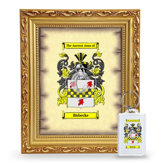 Birbecke Framed Coat of Arms and Keychain - Gold