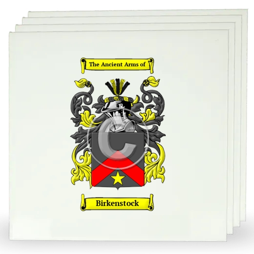 Birkenstock Set of Four Large Tiles with Coat of Arms