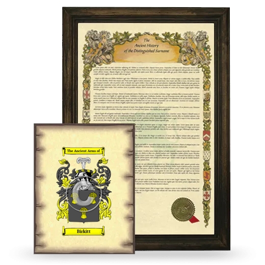 Birkitt Framed History and Coat of Arms Print - Brown