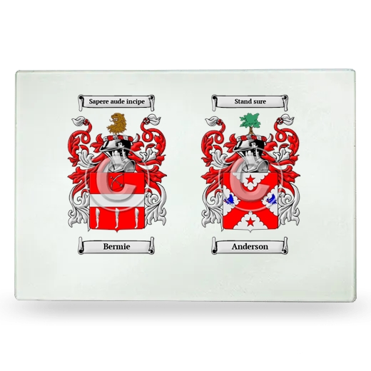 Double Coat of Arms Glass Cutting Board