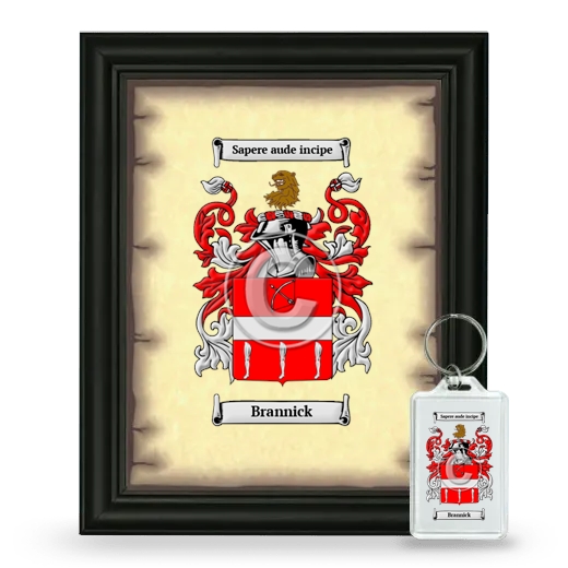 Brannick Framed Coat of Arms and Keychain - Black