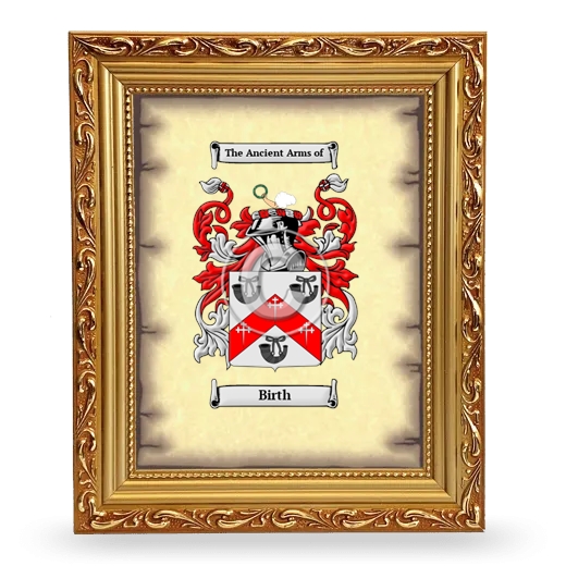 Birth Coat of Arms Framed - Gold