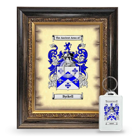 Byrkell Framed Coat of Arms and Keychain - Heirloom