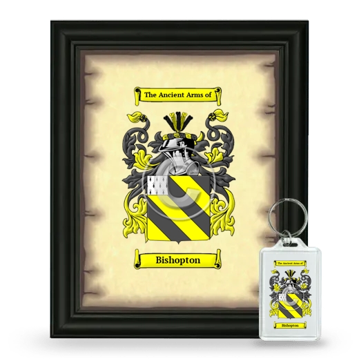 Bishopton Framed Coat of Arms and Keychain - Black