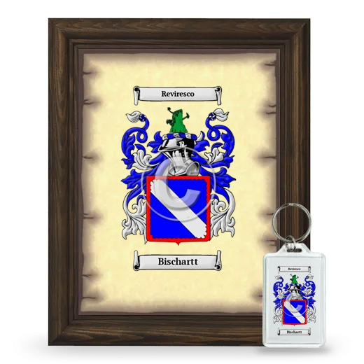 Bischartt Framed Coat of Arms and Keychain - Brown