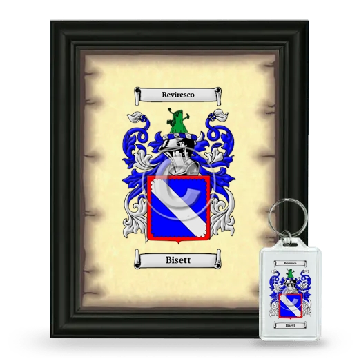 Bisett Framed Coat of Arms and Keychain - Black