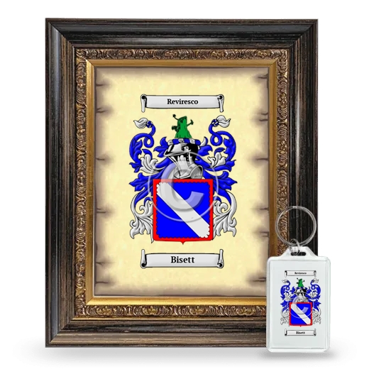 Bisett Framed Coat of Arms and Keychain - Heirloom