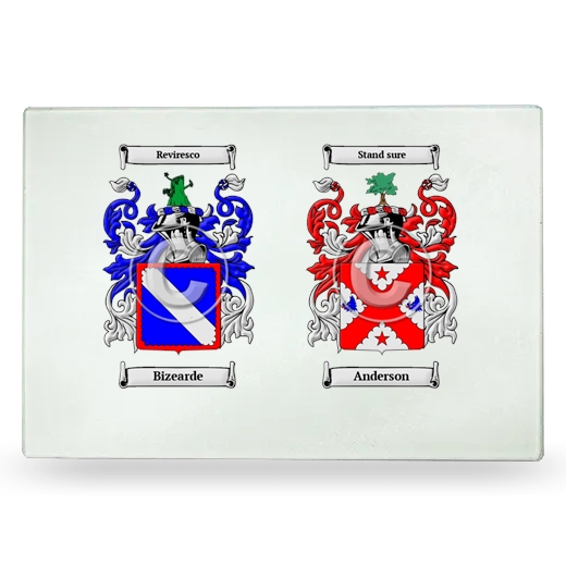 Double Coat of Arms Glass Cutting Board