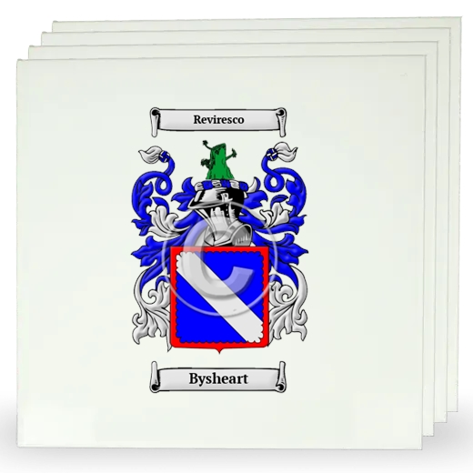 Bysheart Set of Four Large Tiles with Coat of Arms