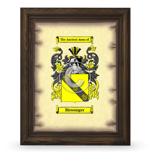 Biswanger Coat of Arms Framed - Brown