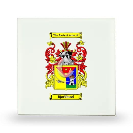 Bjorklund Small Ceramic Tile with Coat of Arms