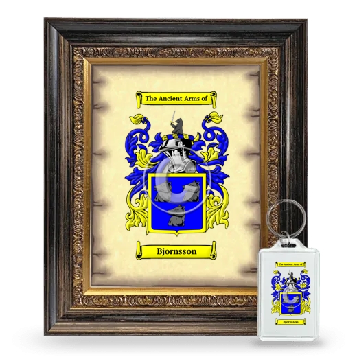 Bjornsson Framed Coat of Arms and Keychain - Heirloom