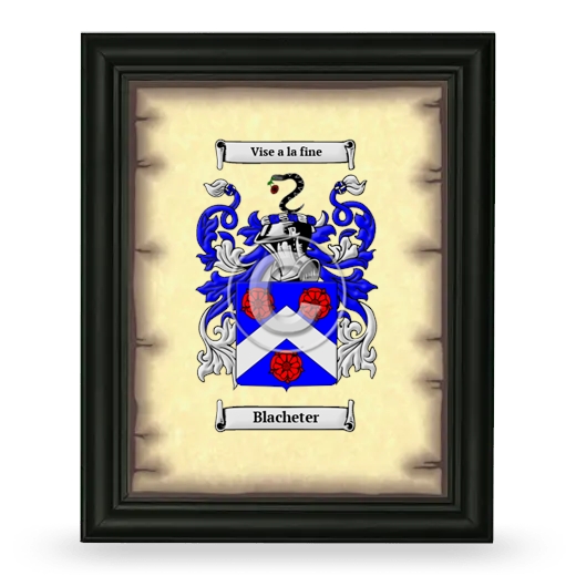 Blacheter Coat of Arms Framed - Black