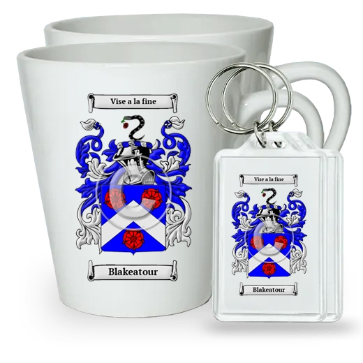 Blakeatour Pair of Latte Mugs and Pair of Keychains